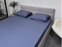Простынь на резинке 160x200 Ecotton Сатин Singl Lake 18-4221