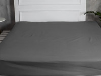 Простынь на резинке 180x200 Ecotton Сатин Серый 161