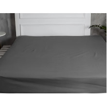 Простынь на резинке 160x200 Ecotton Сатин Серый 161