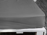 Простынь на резинке 180x200 Ecotton Сатин Серый 161
