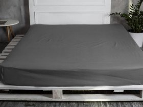 Простынь на резинке 90x200 Ecotton Сатин Серый 161