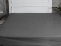 Простирадло на резинці 160x200 Ecotton Сатин Сірий 161