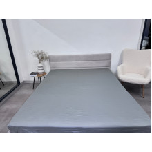 Простынь на резинке 180x200 Ecotton Сатин Серый Natural 17-4402