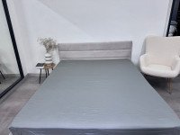 Простынь на резинке 180x200 Ecotton Сатин Серый Natural 17-4402