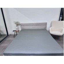 Простынь на резинке 180x200 Ecotton Сатин Серый Natural 17-4402