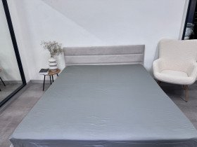 Простынь на резинке 180x200 Ecotton Сатин Серый Natural 17-4402