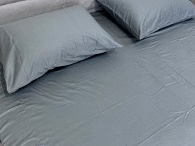 Простынь на резинке 160x200 Ecotton Сатин Серый Natural 17-4402