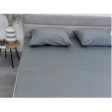 Простирадло на резинці 200x200 Ecotton Сатин Сірий Natural 17-4402