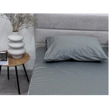Простирадло на резинці 120x200 Ecotton Сатин Сірий Natural 17-4402