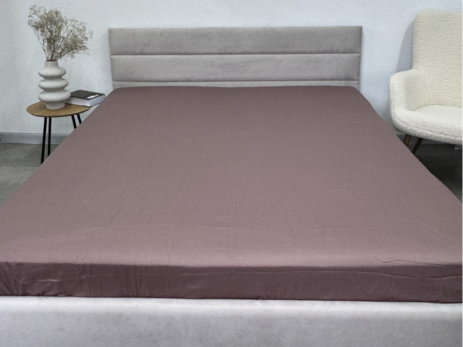 Простынь на резинке 160x200 Ecotton Сатин Stucco 16-1412