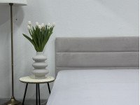 Простынь Евро 220x240 Ecotton Полисатин Светло серый
