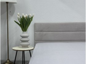 Простынь Евро 220x240 Ecotton Полисатин Светло серый