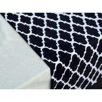Table runner made of water-repellent fabric 45x170 DUCK Black and white 2006-6