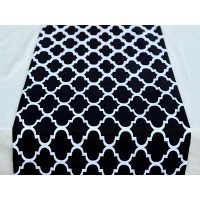 Table runner made of water-repellent fabric 45x170 DUCK Black and white 2006-6