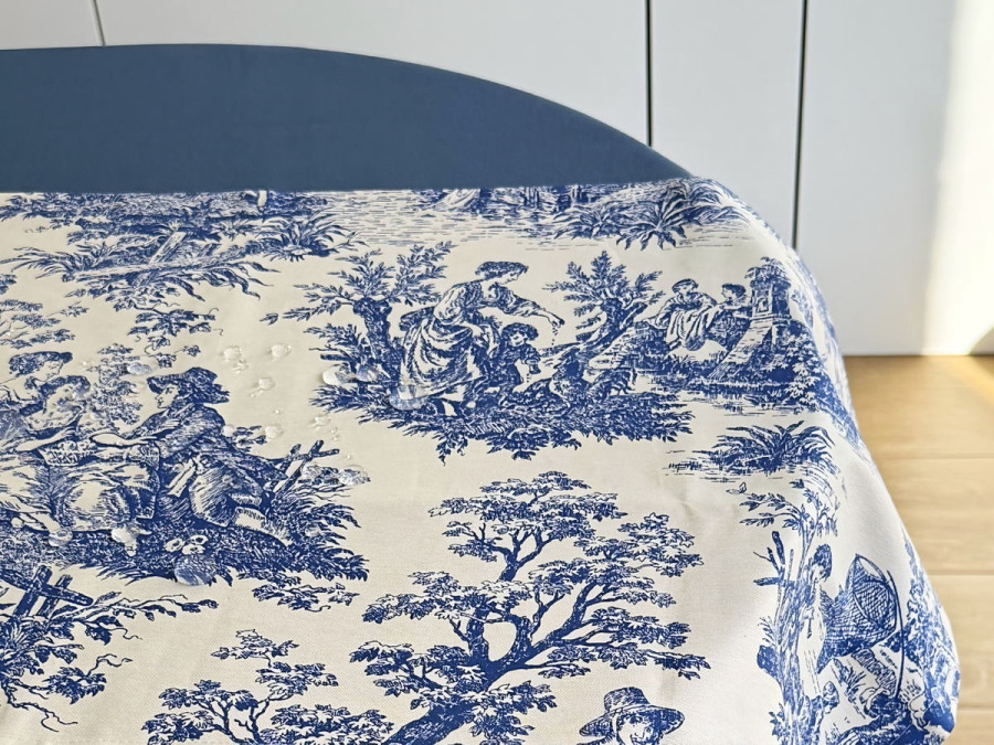 Table runner made of water-repellent fabric 45x170 DUCK Italiano fig. 30497-Blue