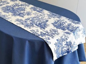 Table runner made of water-repellent fabric 45x170 DUCK Italiano fig. 30497-Blue