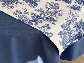 Раннер на стол из водоотталкивающей ткани 45x170 DUCK Italiano рис. 30497-Blue