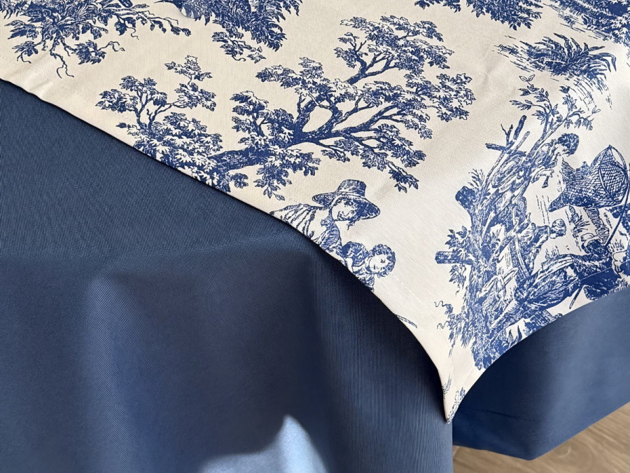 Раннер на стіл з водовідштовхувальної тканини 45x170 DUCK Italiano рис. 30497-Blue