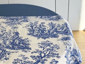 Раннер на стол из водоотталкивающей ткани 45x170 DUCK Italiano рис. 30497-Blue
