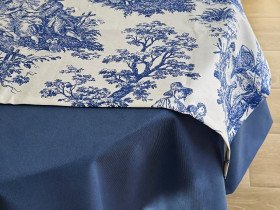 Раннер на стол из водоотталкивающей ткани 45x170 DUCK Italiano рис. 30497-Blue
