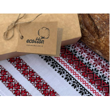 Ранер-полотенце украинское этно 3 в 1 белый с украинским орнаментом Ecotton