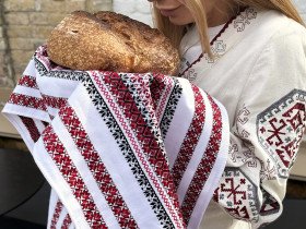 Ранер-полотенце украинское этно 3 в 1 белый с украинским орнаментом Ecotton