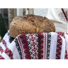 Ukrainian ethnic towel runner 3 in 1 white with Ukrainian ornament Ecotton