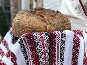 Ранер-полотенце украинское этно 3 в 1 белый с украинским орнаментом Ecotton