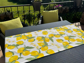 Table runner made of water-repellent fabric, 45x90, Lemons