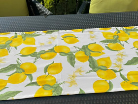 Table runner made of water-repellent fabric, 45x90, Lemons