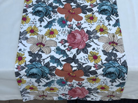 Table runner made of water-repellent fabric 45x170 DUCK with flowers 12161-9