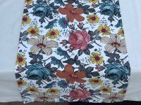 Table runner made of water-repellent fabric 45x170 DUCK with flowers 12161-9