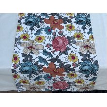 Table runner made of water-repellent fabric 45x170 DUCK with flowers 12161-9