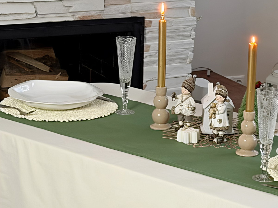 Table runner made of water-repellent fabric 45x170 DUCK 4057 Green