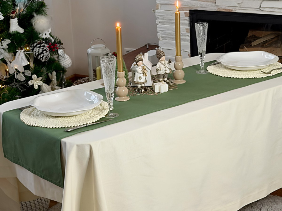 Table runner made of water-repellent fabric 45x170 DUCK 4057 Green