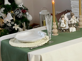 Table runner made of water-repellent fabric 45x170 DUCK 4057 Green