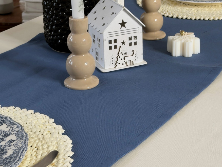 Table runner made of water-repellent fabric 45x170 DUCK 4066 Blue