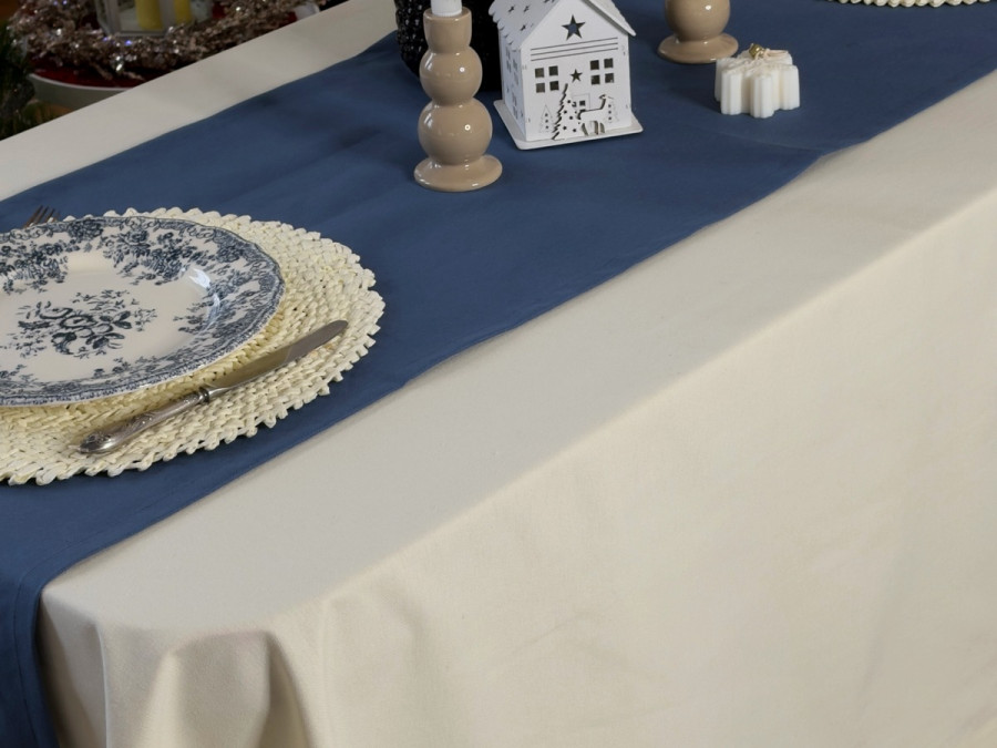 Table runner made of water-repellent fabric 45x170 DUCK 4066 Blue