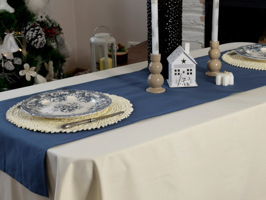 Table runner made of water-repellent fabric 45x170 DUCK 4066 Blue