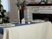 Table runner made of water-repellent fabric 45x170 DUCK 4066 Blue