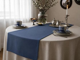 Table runner made of water-repellent fabric 45x170 DUCK 4066 Blue