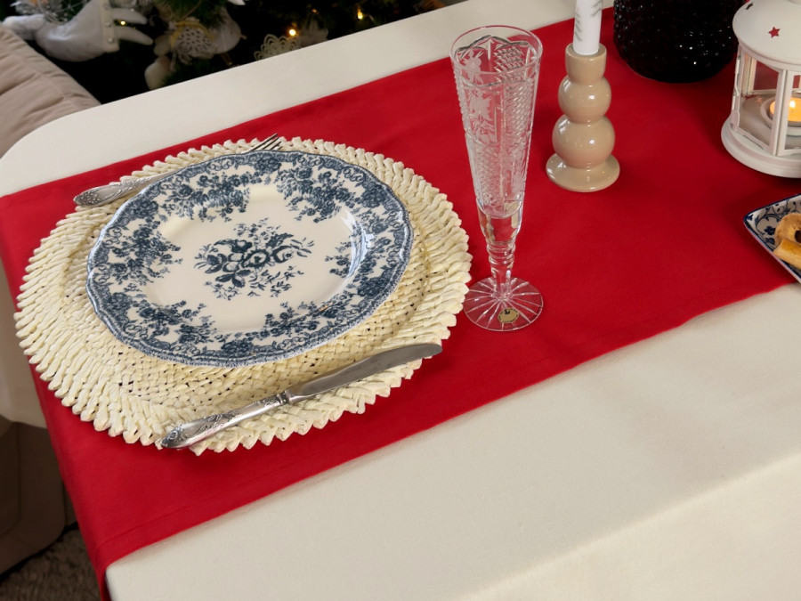 Table runner made of water-repellent fabric 45x170 DUCK 4070 Red
