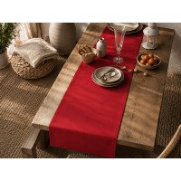 Table runner made of water-repellent fabric 45x170 DUCK 4070 Red