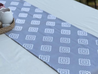 Table runner made of water-repellent fabric 45x170 DUCK gray geometry 1003-10 Grey