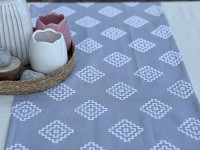 Table runner made of water-repellent fabric 45x170 DUCK gray geometry 1003-10 Grey