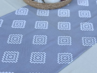 Table runner made of water-repellent fabric 45x170 DUCK gray geometry 1003-10 Grey