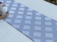 Table runner made of water-repellent fabric 45x170 DUCK gray geometry 1003-10 Grey