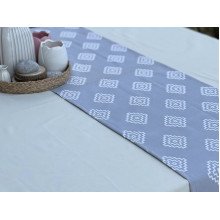 Table runner made of water-repellent fabric 45x170 DUCK gray geometry 1003-10 Grey