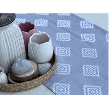 Table runner made of water-repellent fabric 45x170 DUCK gray geometry 1003-10 Grey