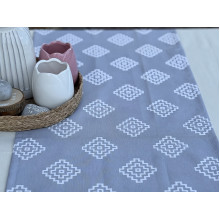 Table runner made of water-repellent fabric 45x170 DUCK gray geometry 1003-10 Grey